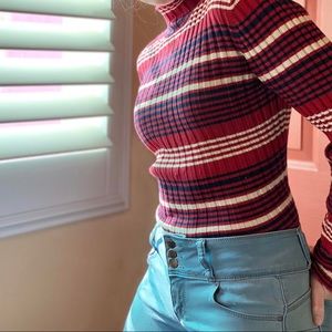 Vintage Striped Turtleneck High Sierra